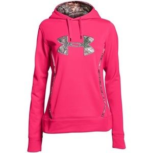 Camo Under Armour Hoodie Maroon Storm Cold Gear Loose Fit
